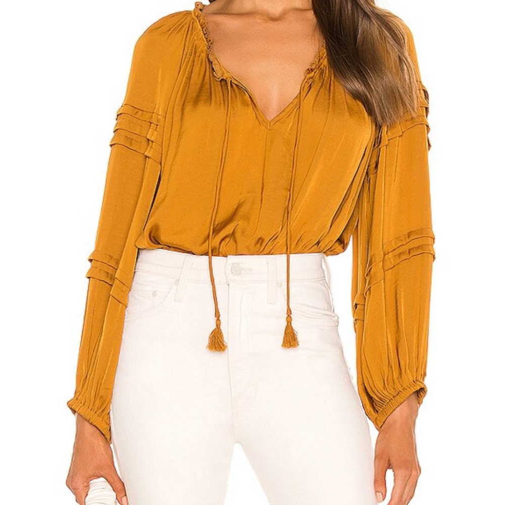 Like New Free People Mustard Bodysuit
